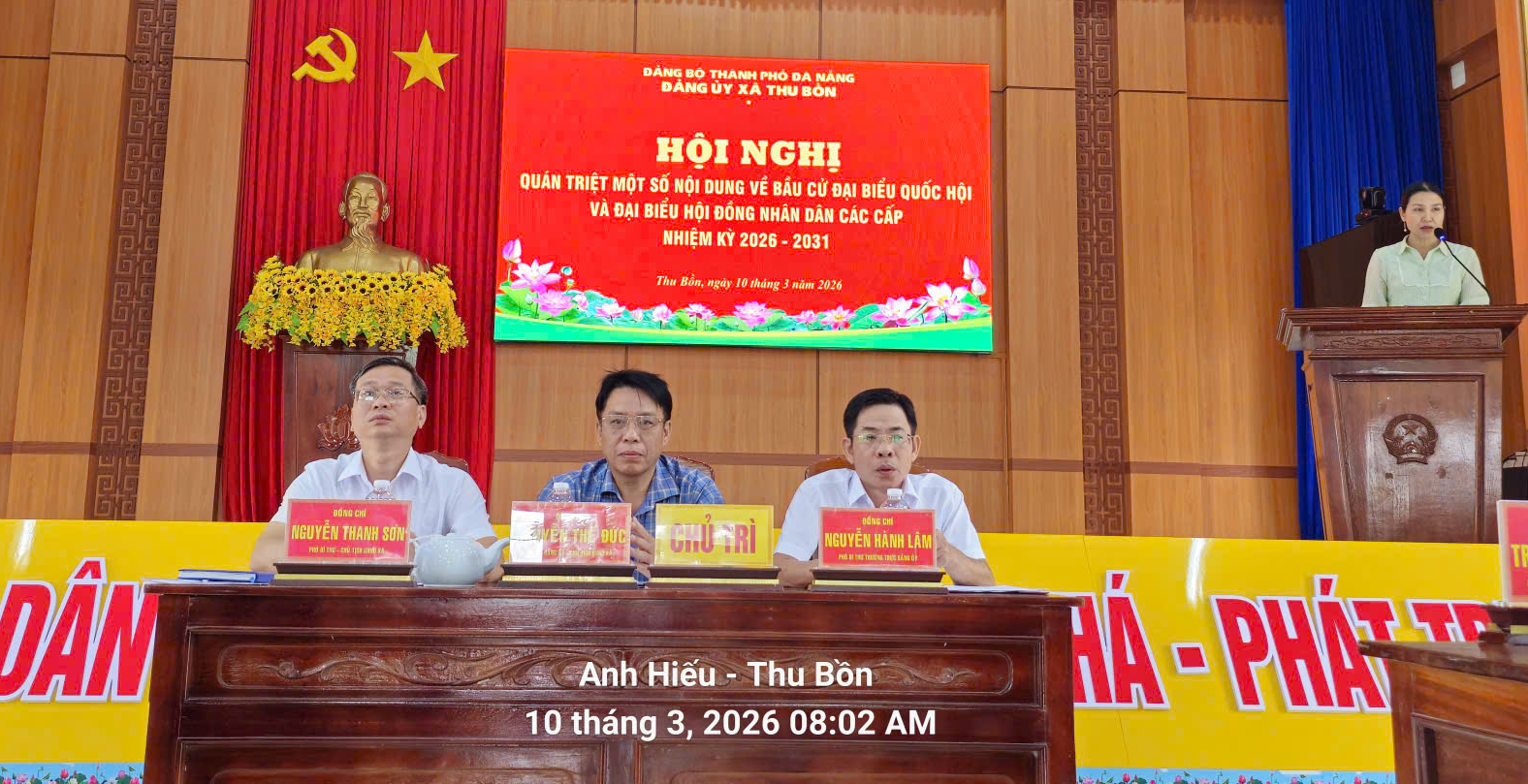 Thu Bồn tổ chức Hội nghị quán triệt và triển khai công tác bầu cử đại biểu Quốc hội khóa XVI và đại biểu HĐND các cấp nhiệm kỳ 2026 - 2031