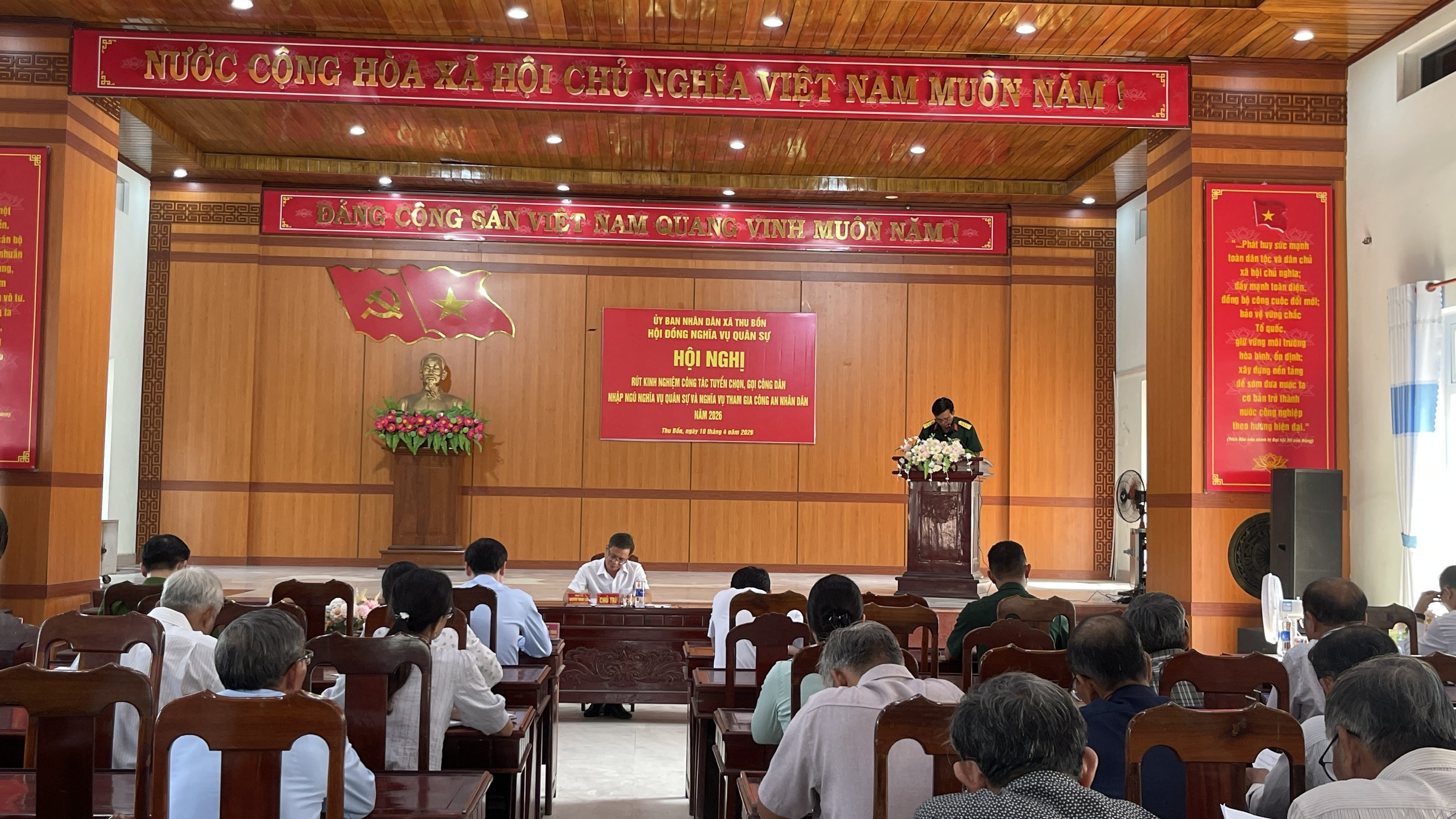 Hội nghị rút kinh nghiệm công tác tuyển quân năm 2026 tại xã Thu Bồn