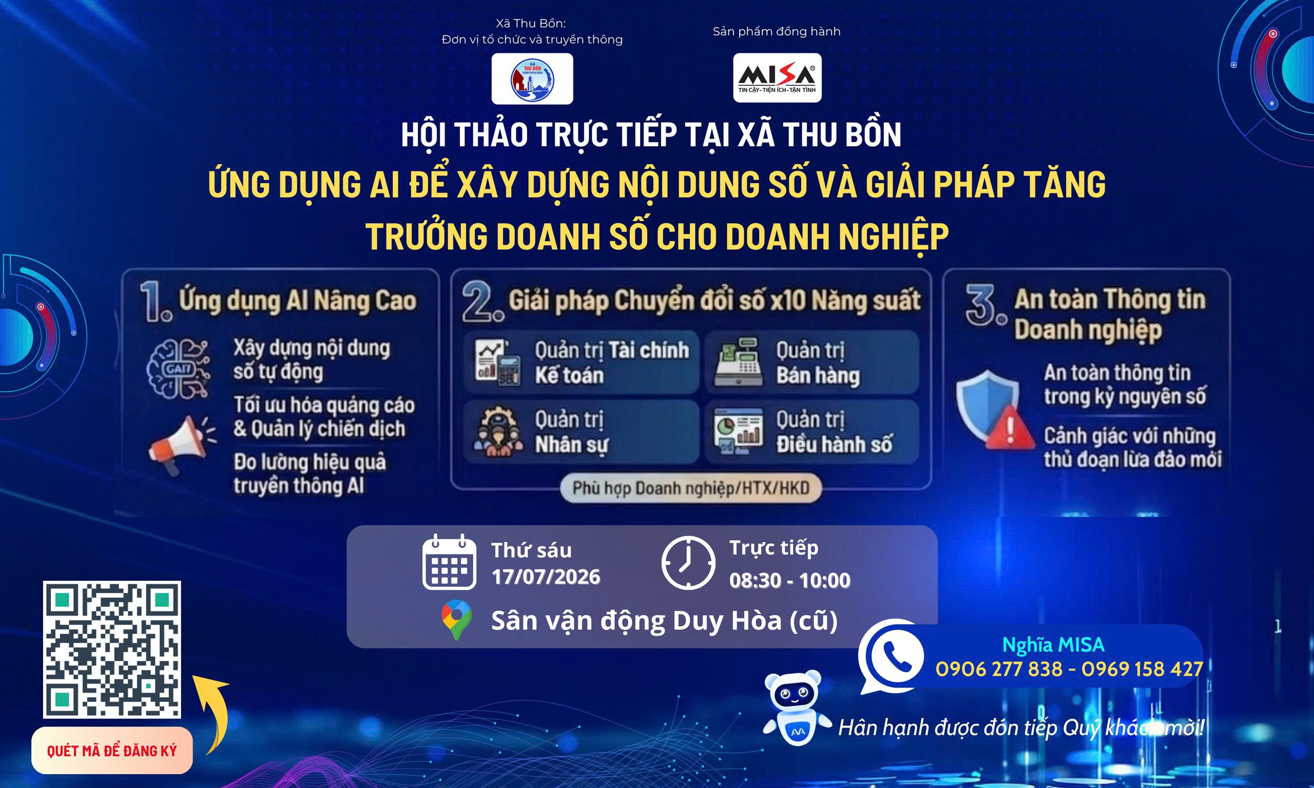 Hội chợ giao thương kết hợp xúc tiến thương mại, giới thiệu việc làm và chuyển đổi số xã thu bồn năm 2026